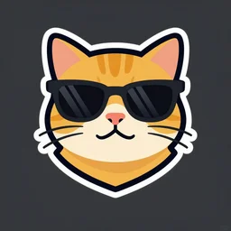 cat with sunglasses, e - sports logo, vector logo, vector