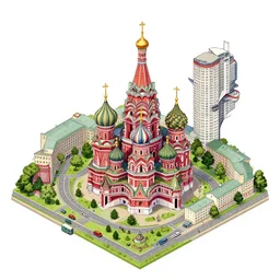 art by filip hodas, and artgerm. russian city, outside, isometric, 4 k