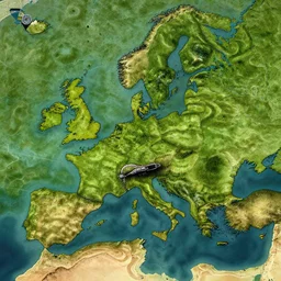 topview illustration map, miniature photography closeup, h0, 1:87, reaction diffusion, Meadow, hills, highly detailed, satellite image, game map, anno 1404, civilization, by tim hildebrandt, by rhads, unreal engine, megascans texture