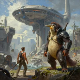 highly detailed sci - fi painting by greg rudowski and james gurney, trending on artstation