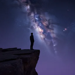 standing at the edge of the forever, cosmic, by greg rutkowski and thomas kinkade
