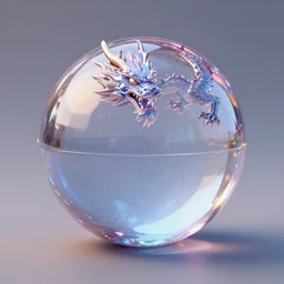 a realistic crystal dragon ball, concept art, trending on artstation 3 d.