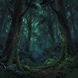 an anime movie background matte painting of a scary forest, fantasy, by makoto shinkai, trending on artstation, highly detailed