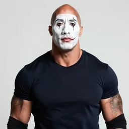 dwayne johnson as a mime. photographic, photography