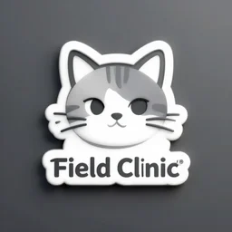 logo of a cat field clinic, concept art out of the game borderlands, highly detailed