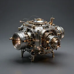 retro futuristic movie prop with moving parts and tiny flashing lights, photorealistic style