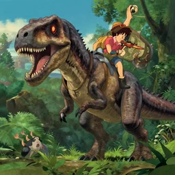 anime key visual of jurassic park, hd, studio ghibli