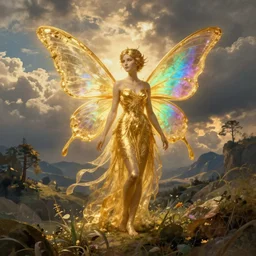 a beautiful faerie, golden ratio, detailed, rainbowshift, by jean - baptiste monge, maxfield parrish, john william waterhouse