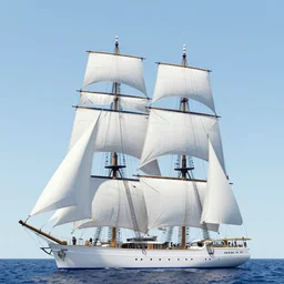 a superyacht with two masts and sails