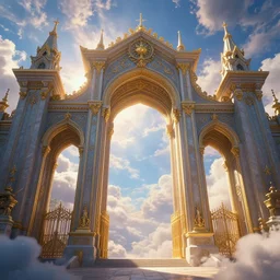 beautiful colorful picture of the gates of heaven, volumetric lighting, 8 k octane beautifully detailed render, post - processing, extremely hyper - detailed, intricate, epic composition, cinematic lighting, masterpiece, trending on artstation, detailed detailed detailed, masterpiece, stunning art by anders zorn, wonderful masterpiece by greg rutkowski, beautiful cinematic light,