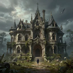 dungeons and dragons, abandoned mansion, 4 k, highly detailed