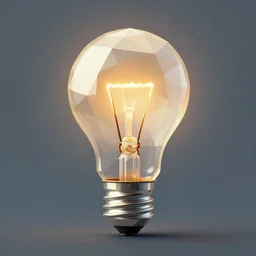 lightbulb, artwork by Petros Afshar, geometric, low-poly