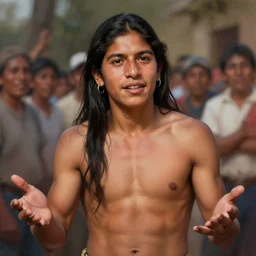 epic portrait of slim muscular rigoberta menchu explaining, open friendly, guatemla, crowd for background, detailed, digital painting, artstation, concept art, donato giancola, joseph christian leyendecker, wlop, boris vallejo, breathtaking, high details, extremely detailed, sincere face, establishing shot, artistic, hyper realistic, beautiful face, octane render