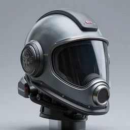 highly detailed futuristic pressure helmet
