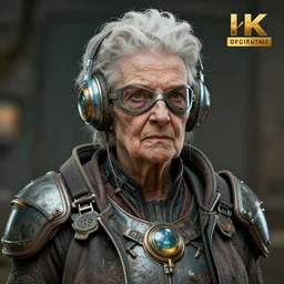 retrofuturistic superhero granny, portrait, quint buchholz, wlop, dan mumford, artgerm, liam brazier, peter mohrbacher, raw, featured on artstation, octane render, cinematic, rugged, intricate, 8 k
