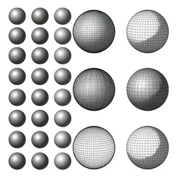 game asset sheet, material study, 2 d sprite, ultra dense inverse sphere animation plot over the reals