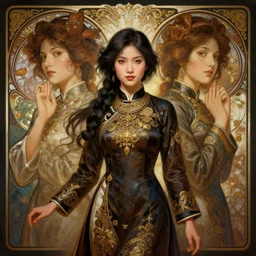 symmetry!! portrait of 1 5 0 0 vietnamese girl in historical vietnamese clothing, historical, intricate, highly detailed, dynamic lighting, digital art, digital painting, artstation, wlop, sharp focus, illustration, art by artgerm and greg rutkowski and alphonse mucha, 8 k