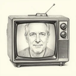 a pencil drawing portrait of an old - fashioned television. by pen tacular.
