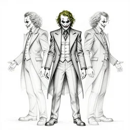 symmetry concpet art, full shot, traditional ink, sketch, of the joker, line sketch, intricate, elegant, highly detailed, monochrome, digital painting, artstation, concept art, sharp focus, illustration, art by borderlands 3 and peter polach