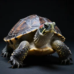 a photo of a cute fluffy turtle, sharp, dramatic lighting, intense, incredibly detailed, studio, 85mm Sigma Art lens