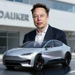 elon musk promoting the car company daimler