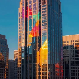new york city building abstract geometric!! colorful render