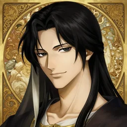 portrait of gon freecs ~ hunter hunter ~ male ~ sharp jaw black irises narrow sultry eyes black hair soft hair swept back smirk dark medium length hair, anime, fantasy, intricate, elegant, highly detailed, digital painting, artstation, concept art, matte, sharp focus, illustration, art by artgerm and greg rutkowski and alphonse mucha, madonna