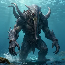 cthulhu giant, digital art, ocean, trending on artstation, rendered by octane, 4 k wallpaper, look at all that detail, amazing!