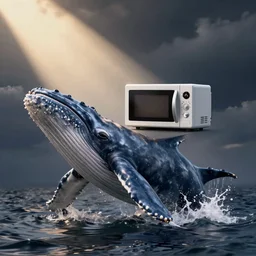 whale using a microwave