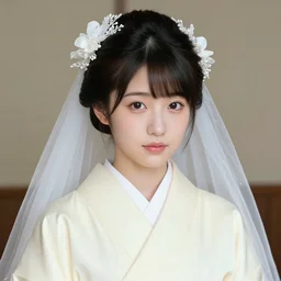 a digital copic maker portrait of a japanese girl detailed features wearing a kimono latex suit wedding dress - harajuku fashion synthetic materials, by balenciaga and issey miyake by ichiro tanida and mitsuo katsui