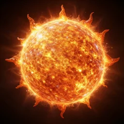 highly detailed 3D render of the sun