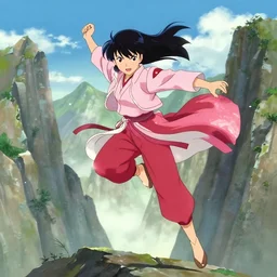 the legend of korra, korra is jumping between mountains anime