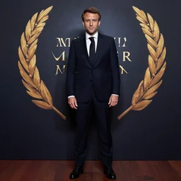 emmanuel macron in matrix movie, full body shot, highly - detailed, sharp focus, award - winning
