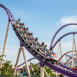 concept photo of a grand opening roller coaster ride at universal studios in the year 2 3 3 2 - n 4