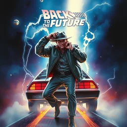 back to the future movie poster by karol bak, james jean, tom bagshaw, rococo, sharp focus, trending on artstation, cinematic lighting, hyper realism, 8 k