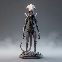 centered photorealistic xenomorph Cat statue inspired by Giger, octane render, unreal engine 4k, volumetric light, fog, wide shot, detailed