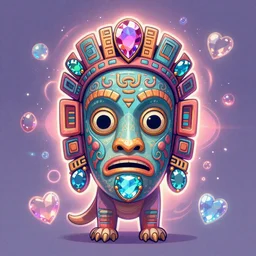 totem animal totem aztek greeble tribal style dofus heartstone ornate fantasy dofus by Krzysztof Maziarz fanart artstation afrika mask color gemstone radiating a glowing aura Lois van baarle, ilya kuvshinov, rossdraws global illumination color pastel vibrant
