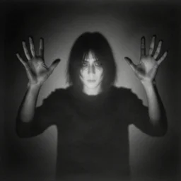 overexposed junji ito photograph a creepy, ghostly black and white photo of a man with his hands in the air by reuben nakian, zbrush central contest winner, gutai group, ambient occlusion, demonic photograph, velvia