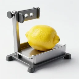 photo of a lemon in a guillotine
