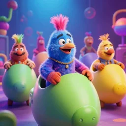 a cinematic shot of shmiggle biggles in the bleem podorkers, colorful, octane render, volumetric lighting, nvidia raytracing demo, by Andy Thomas, Mario Martinez, Daniel Mirante, Gustave Dore, Artstation, CGsociety, masterpiece
