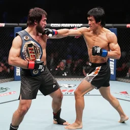 bruce lee fighting a heavyweight champion, ufc broadcast, pay per view