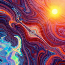 marble + tech, generative pattern, high contrast, sunrise color grading, holographic map, vibrant color