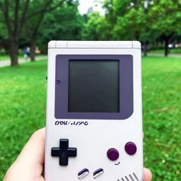 gameboy camera dmg gbc photo of a peaceful day at the park. low res 8 - bit chunky monochrome black and green photography.