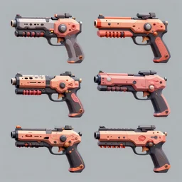 3d low poly model set of biopunk guns made out of flesh, toon shading, trending on artstation beautiful and sophisticated
