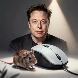 elon musk using a house mouse as a computer mouse
