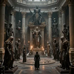 industrial production ritual of the evil souls, detailed, intricate, advanced, fantastic reality, neoclassic, 8 k resolution