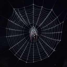 cosmic horror photograph of a human caught in a giant spider web.