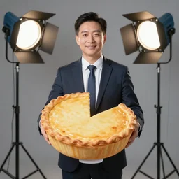 corporate portrait, anthropomorphic edible piechart, professional studio lighting