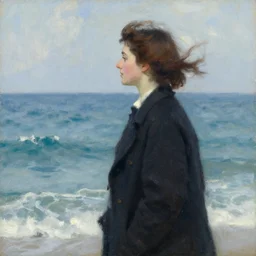 the sea was not a mask. no more was she. the song and water were not medleyed sound even if what she sang was what she heard, since what she sang was uttered word by word. it may be that in all her phrases stirred the grinding water and the gasping wind ; but it was she and not the sea we heard. by john singer sargent