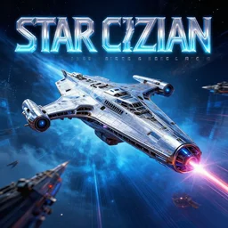 a  photo of the chrome  starship , star citizen ,landing   in  epic space battle  ,blue haze, volume metric lighting, retracing, unreal, concept art cyperpunk video game poster design with intricate details :: magic the gathering, Battlestar Galactica, neon lighting, lens flare, rich vibrant colors, High contrast, blizzard concept artist, acrion, syd mead